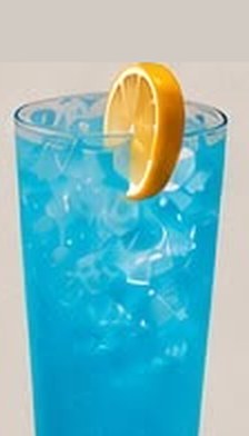 Blue Lemonade with lemon wedge